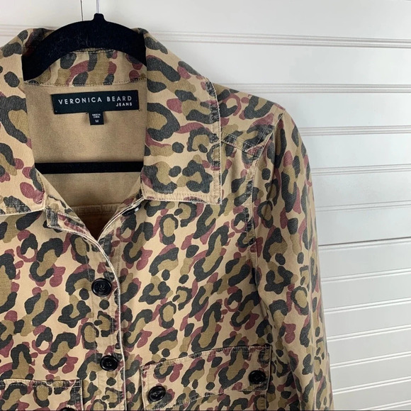 NWOT Veronica Beard Mercer Leopard Print Jacket Military Inspire Designer Medium - Picture 5 of 16